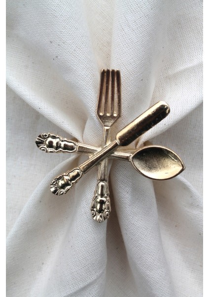 12 Adet Dekoratif Gold Food Style Peçete Halkası - Napkin Ring modelleri