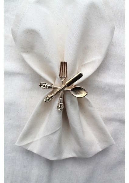 12 Adet Dekoratif Gold Food Style Peçete Halkası - Napkin Ring fırsatları