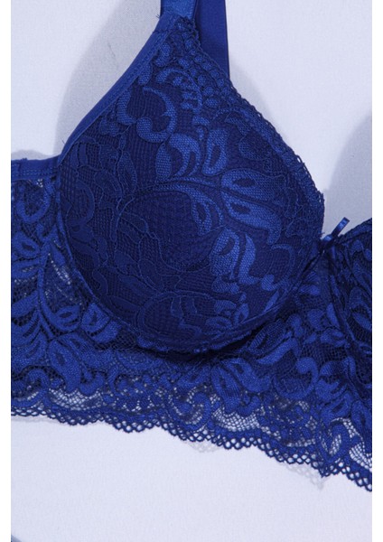 Tılsım Lingerie Love Secret Taş Askılı Saks Dantelli Sütyen Takım