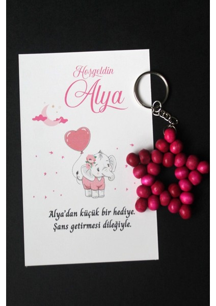 20 Adet Zincirli Ahşap Yıldız Anahtarlık Kız Bebek Hediyeliği Fil & Balon Kız Çocuk Konsept fiyatları