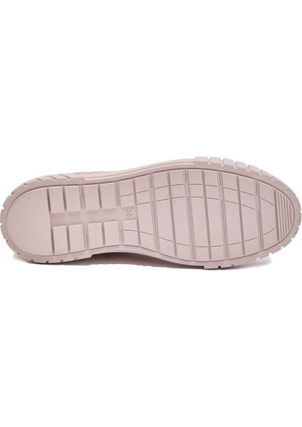 23BY132.2301 Ekru Bağlı Rugan Sneakers Kadın Ayakkabı