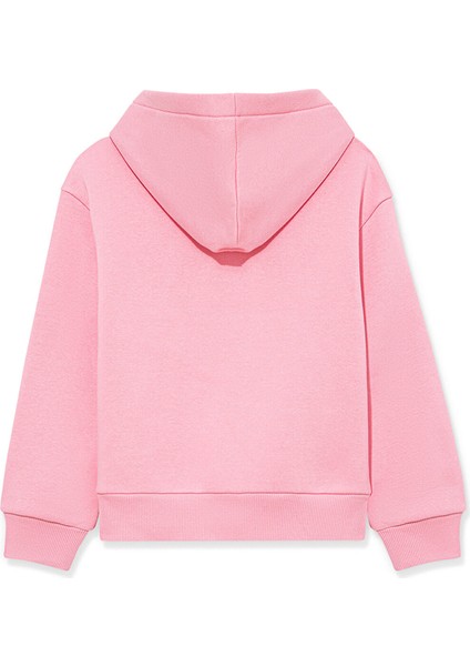 Logo Baskılı Kapüşonlu Pembe Sweatshirt7610035-86953