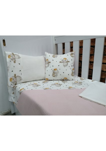 Pembe , Çocuk Çok Amaçlı Poplin ,pikeli ve Ponponsuz Nevresim Takımı 6'lı Set