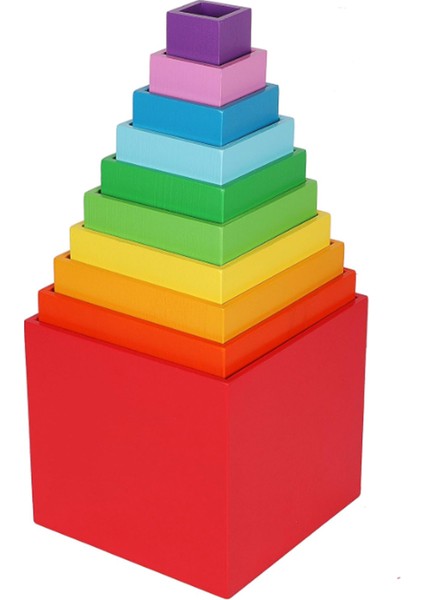 Montessori Iç Içe Geçen 10'lu Renkli Küp