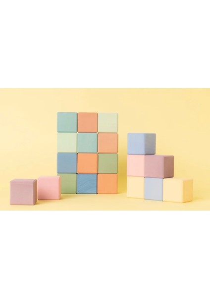 Waldorf Ahşap Pastel Renkli Küpler- Montessori fiyatları