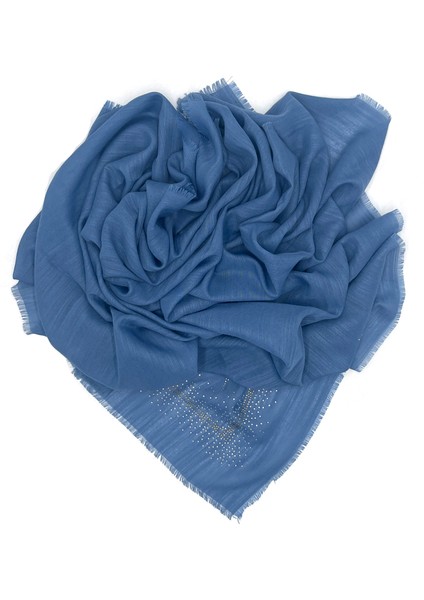 Taş Işlemeli Flamlı 5'li Set Yazma Gül Desenli Eşarp 100X100CM