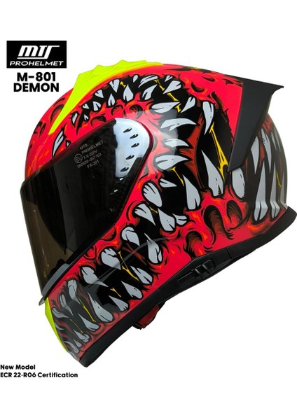 801 Demon Kapalı Motosiklet Kaskı