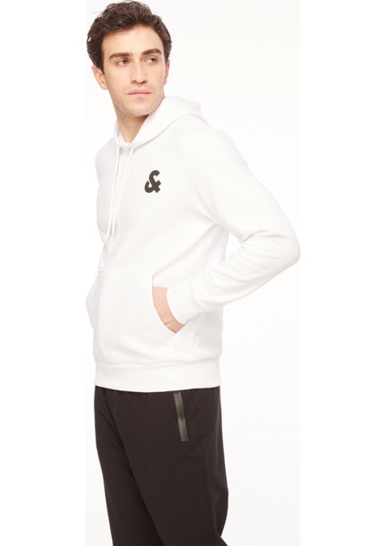 Kapüşon Yaka Kırık Beyaz Erkek Sweatshırt Jcoand Sweat Hood Exc