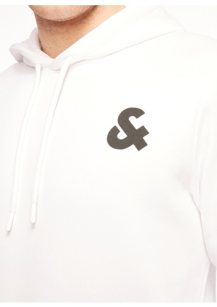 Kapüşon Yaka Kırık Beyaz Erkek Sweatshırt Jcoand Sweat Hood Exc fırsatları