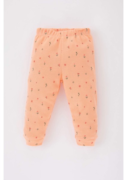 Kız Bebek Çiçekli Uzun Kollu Waffle Pijama Takımı B9240A524SP fiyatları