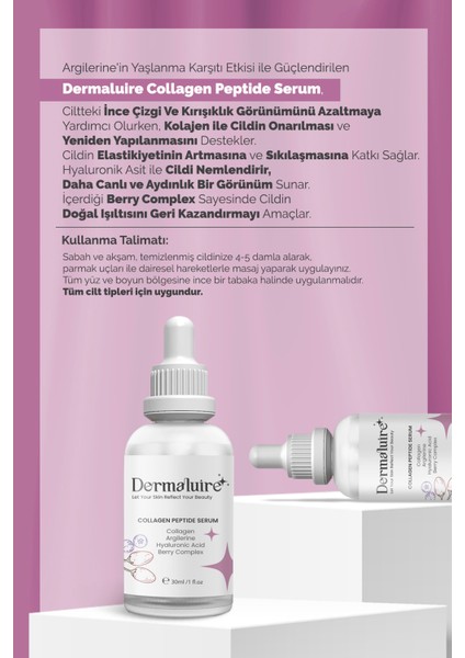 Yaşlanma Karşıtı Collagen Peptide Serum ( Collagen, Argilerine, Hyaluronic Acid ) - 30ml