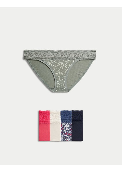 5'li Dantel Detaylı Bikini Külot Seti