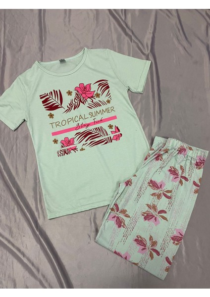 Kısa Kollu Kadın Pijama Takımı