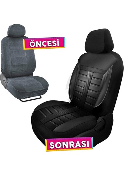 Opel Zafira A (2005-2012) Trend Serisi Tay Tüyü Oto Koltuk Kılıfı Karbon