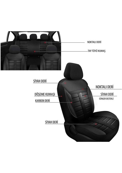 Hyundai Accent Admire 2002-2006 Trend Serisi Tay Tüyü Oto Koltuk Kılıfı Karbon fiyatları