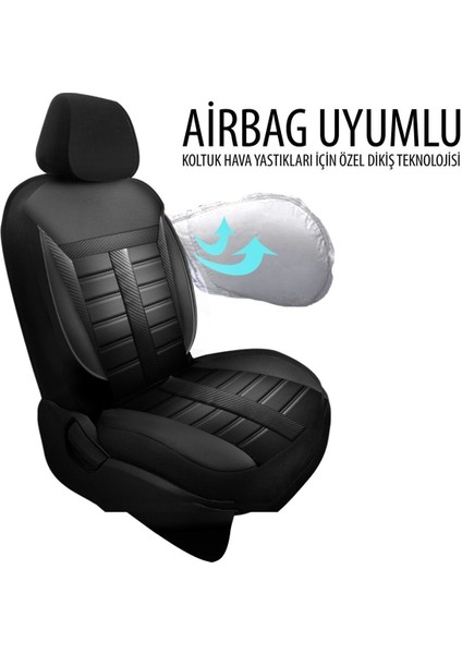 Mitsubishi Carisma Hatchback 1.6 I 16V (103 Hp) 2003 Uyumlu Serisi Carbon Oto Koltuk Kılıfı Füme