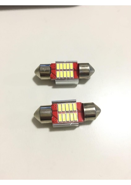 Japon Tip Sofit Ampul 12 Volt Beyaz 12 Ledli 31MM 2 Adet Sofit LED