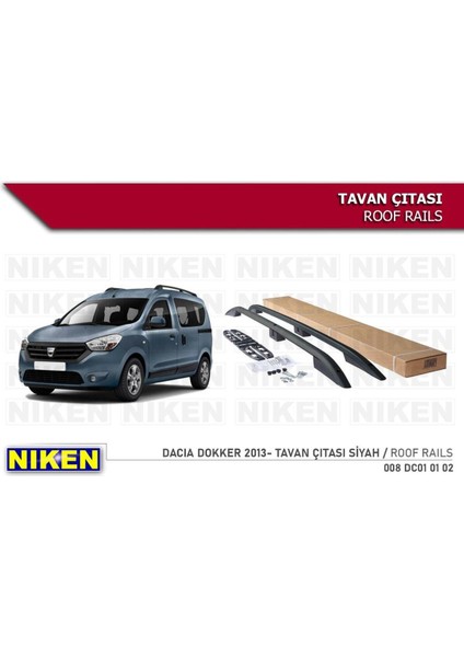 Dacia Dokker Tavan Çıtası Port Bagaj Taşıyıcı Siyah