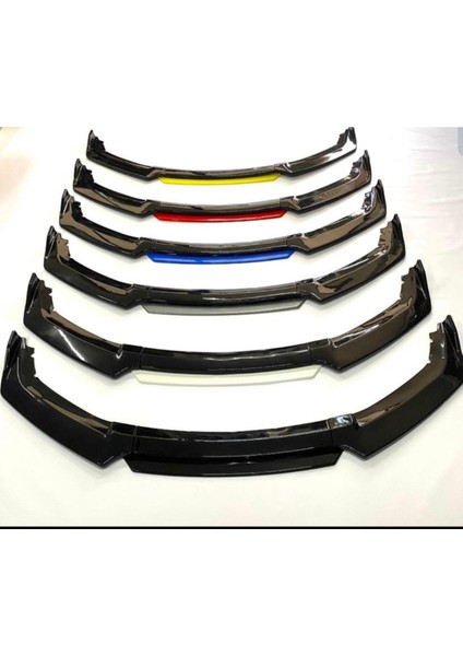 Ön Tampon Lip 4 Parça Üniversal Uyumlu Piano Black Kırmızı Detay ABS Plastik fiyatları