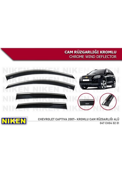 Chevrolet Captiva Kromlu Cam Rüzgarlığı 2007-