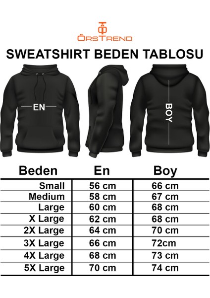 Skyrim Elder Scrolls Baskılı 3 Iplik Unisex Siyah Kapişonlu Sweatshirt