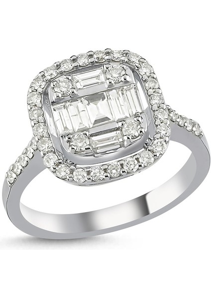 0,80 Karat Pırlantalı Baget Yüzük