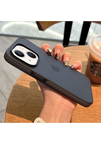 Apple iPhone 15 Plus Uyumlu Kılıf Zebana Airbag Fundas Silikon Kılıf Siyah
