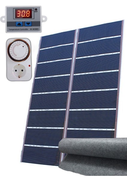 300X125 cm Dijital Termostatlı Keçeli Zaman Saatli Halı Altı Karbon Film Isıtıcı