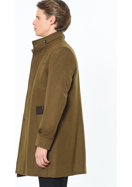 PLT8380 Dewberry Erkek Palto-Düz Camel fırsatları