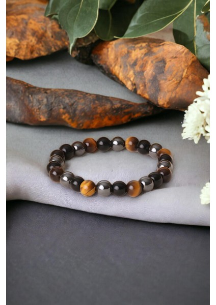 Kaplan Gözü, Hematit ve Oniks Taşı Bileklik