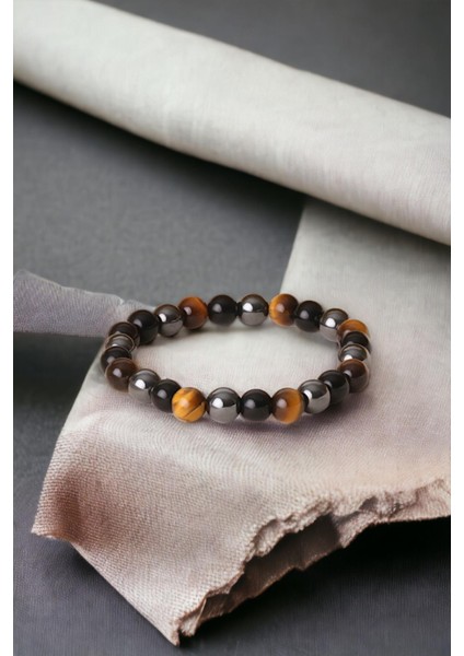 Kaplan Gözü, Hematit ve Oniks Taşı Bileklik fiyatları