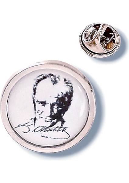 Atatürk Imza Damla Mineli Yaka Rozeti