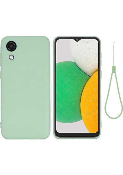 Seashell Digital Samsung Galaxy A03 Çekirdek Yeşil Için Sıvı Silikon Pürüzsüz Yumuşak Mikrofiber Astar Yastık Kılıfı (Yurt Dışından)