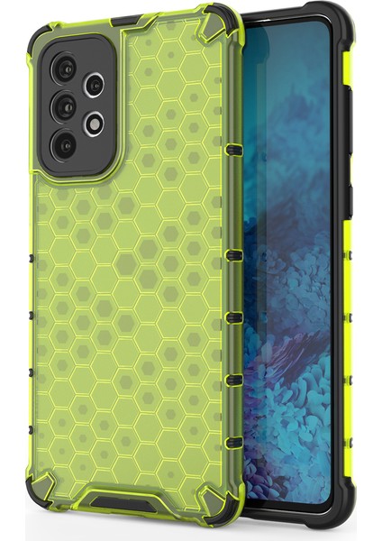 Samsung Galaxy A73 5g Için Petek Dokulu Iyi Korumalı Tpu+Pc Telefon Kılıfı Kapak Yeşili (Yurt Dışından)