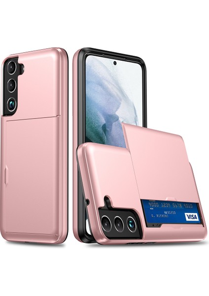 Samsung Galaxy S22 Için 5g Slayt Kart Tutucu Anti-Drop Anti-Drop Akıllı Telefon Kılıfı Işık Ince Şık Pc+Tpu Hibrid Telefon Kapak Golü Altın (Yurt Dışından) fiyatları