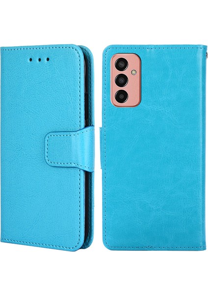 Samsung Galaxy M13 Için 4g Şok Geçirmez Flip Cüzdan Kılıfı Stand Tam Koruma Anti-Fall Pu Deri Telefon Kapak Baby Mavi (Yurt Dışından)