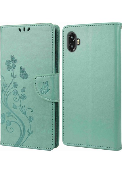 Samsung Galaxy Xcover Pro 2 Için 5g Baskı Kelebek Çiçek Pu Deri Stand Vaka Telefon Cüzdan Kapak Yeşili (Yurt Dışından) fiyatları