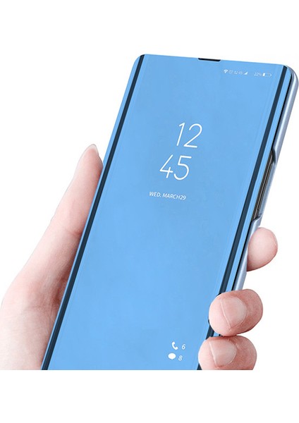 Samsung Galaxy A13 Için 4g Akıllı Görünüm Pencere Flip Cover Pu Deri Electoplate Stand Ayna Kitaplık (Yurt Dışından)