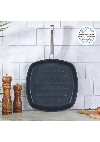BioDiamond Pro İndüksiyon Tabanlı Grill Tava 28 cm 2,3 Lt