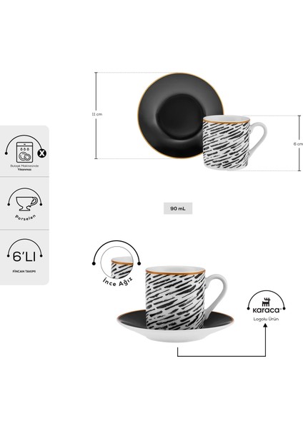 Vamos 6 Kişilik Kahve Fincanı 90 ml fiyatları