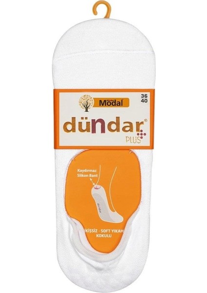 Plus Kadın Modal Dikişsiz Koku Yapmaz Babet Beyaz 12'li 6913