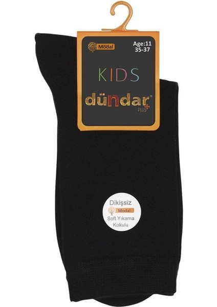 Plus Çocuk Modal Dikişsiz Terletmez Soket Siyah 3 Yaş 12'li 8177