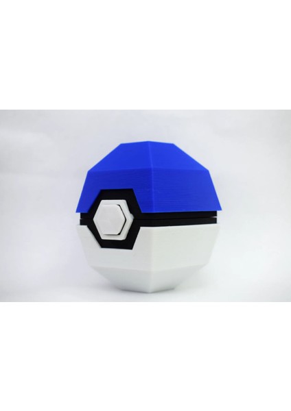 Pokemon - Pokeball Figür - Low Poly - Mavi