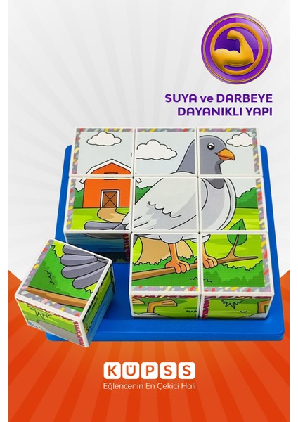 Uçan Hayvanlar Yapboz - 9 Küp 6 Puzzle