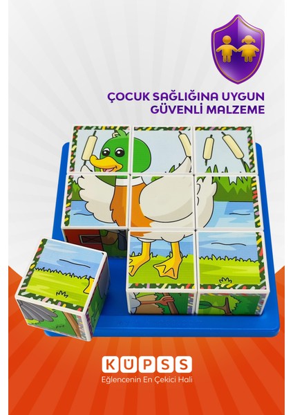 Uçan Hayvanlar Yapboz - 9 Küp 6 Puzzle