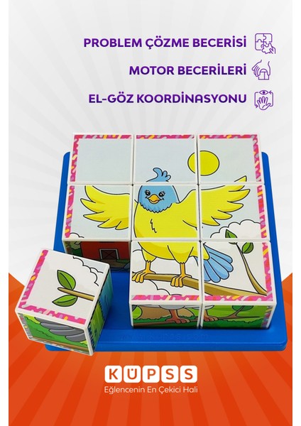 Uçan Hayvanlar Yapboz - 9 Küp 6 Puzzle