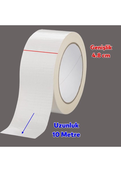 Tamir Onarım Tadilat Bandı 48 mm x 10 Metre Çok Amaçlı Beyaz Takviye Bant Güçlü Yapıştırıcı fırsatları