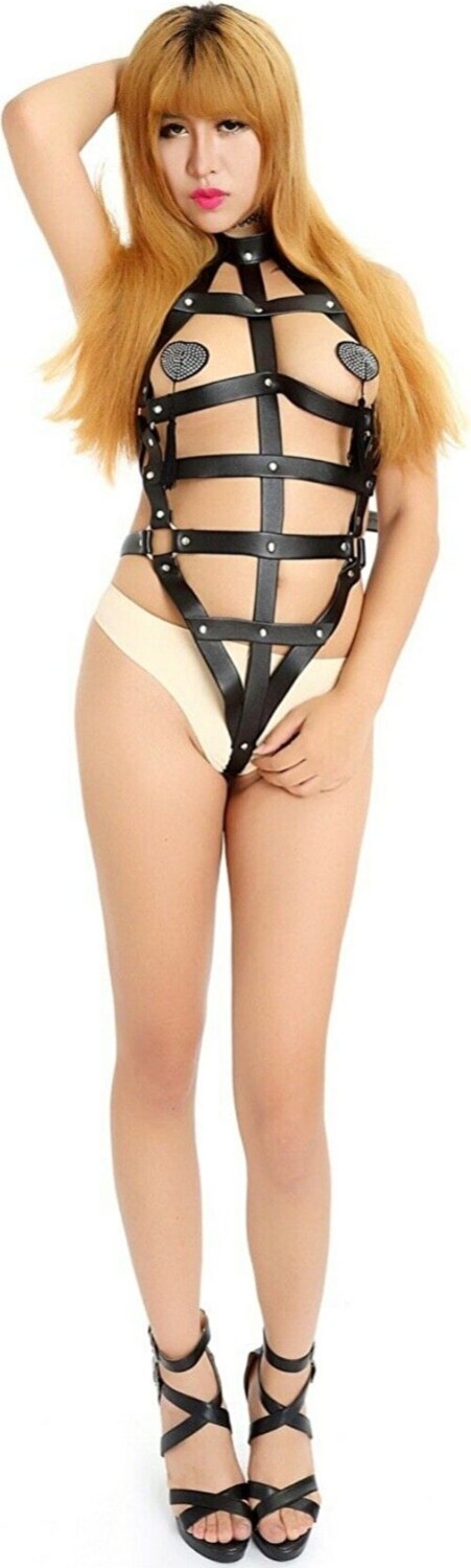Finetoo Underwear Esaret Siyah Harness Deri Fantezi Aksesuarı Kostüm görsel 4