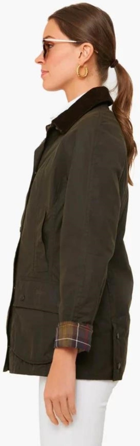 Barbour Classic Beadnell Yağlı Ceket OL71 Olive görsel 4