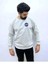 Gri Bisiklet Yaka Ön Baskılı Oversize Erkek Sweatshirt 5